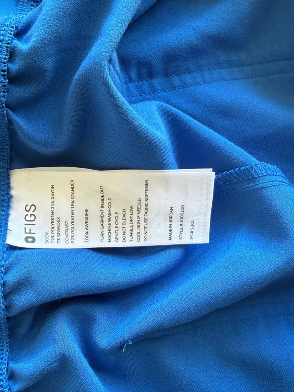 Figs Scrub Set Women's 6XL Tall Blue Rafaela Top & Livington Pants Stretch - Picture 11 of 12
